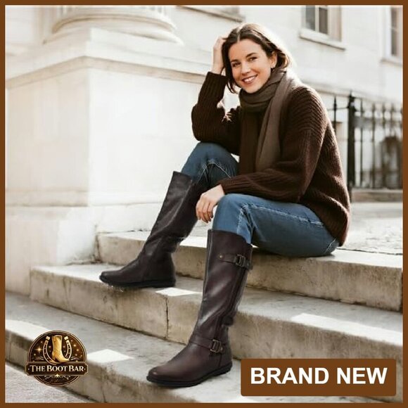 Women's Knee High Winter Boots Faux Fur Lined Stiletto Heel - Picture 3 of 8